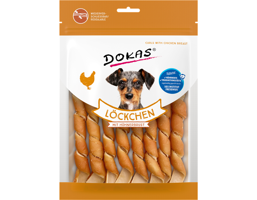 Dokas Dog Snack Löckchen mit Hühnerbrust 120 g 120 g