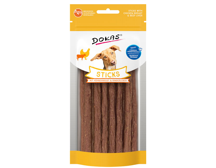 Dokas Dog Snack Sticks mit Hühnerbrust und Rinderleber 60 g 60 g