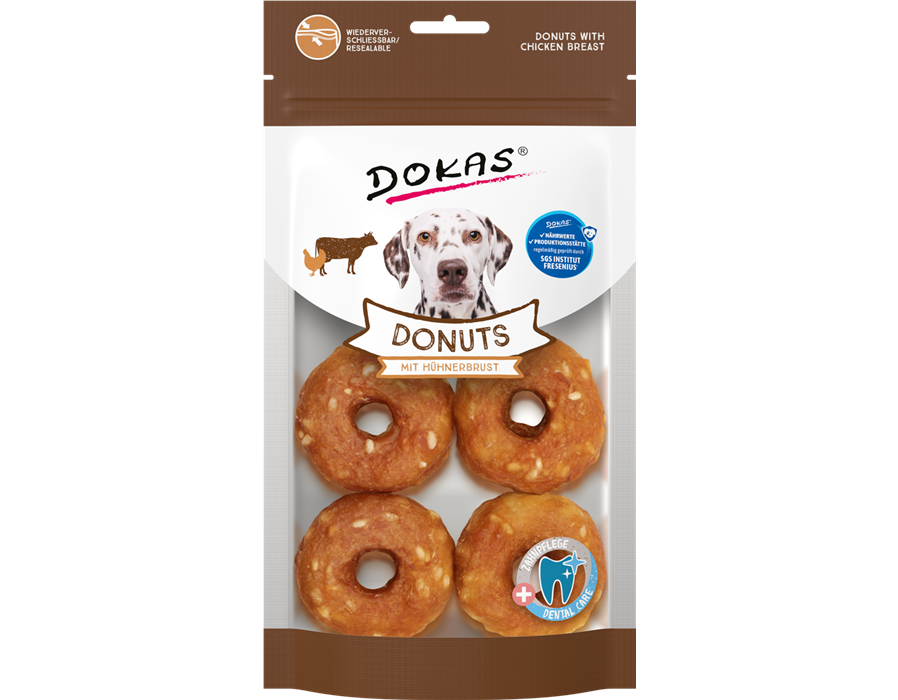 Dokas Dog Snack Donuts mit Hühnerbrust 160g 160 g