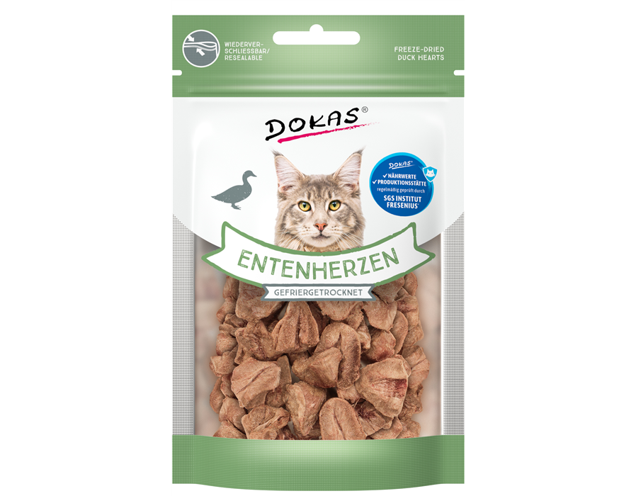 Dokas Cat Snack Entenherzen gefriergetrocknet 15g 15 g