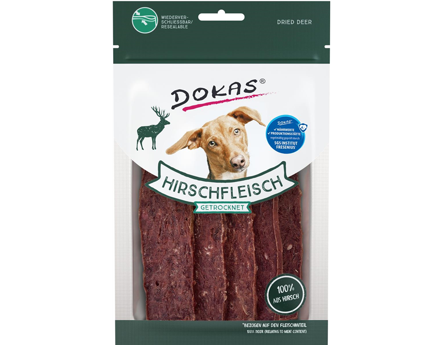 Dokas Dog Snack Hirschfleisch getrocknet 60g 60 g
