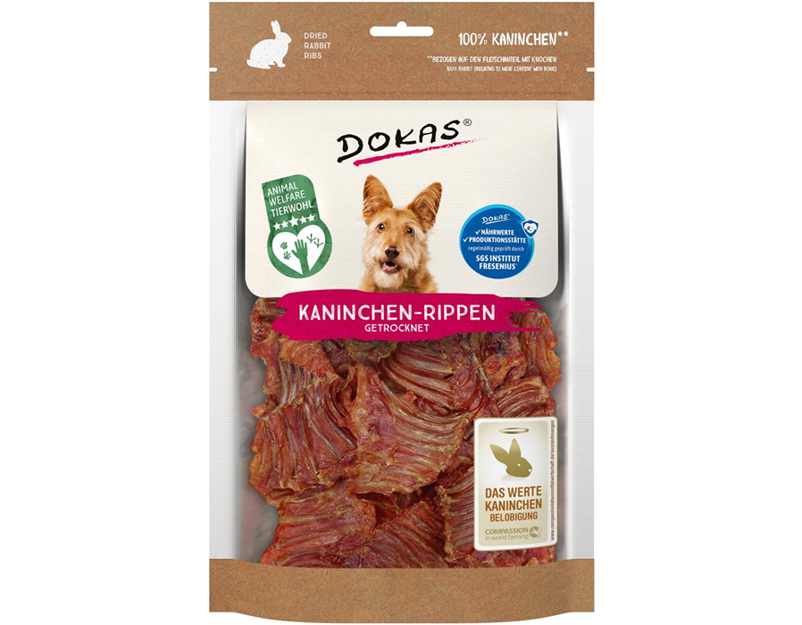 Dokas Dog Snack Kaninchen-Rippen mit Fleisch 100 g 100 g