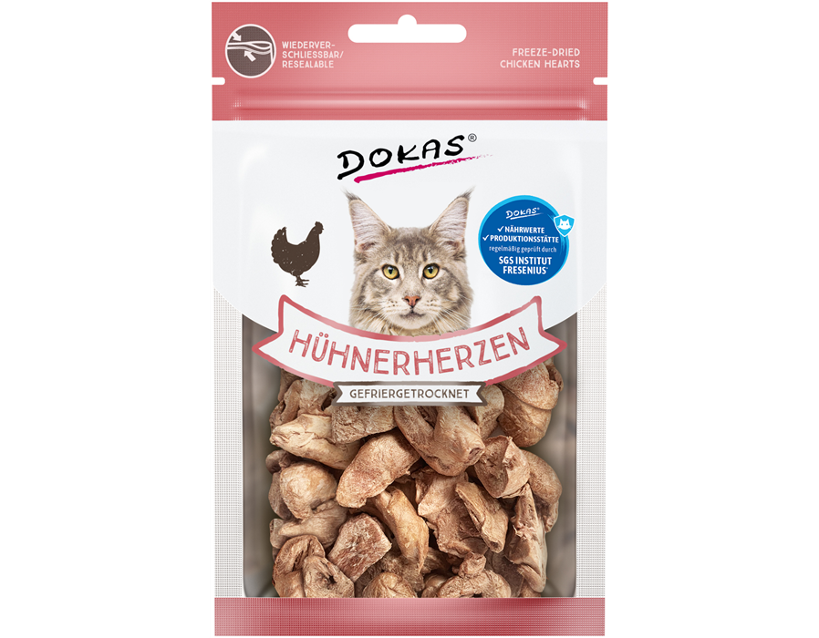 Dokas Cat Snack Hühnerherzen gefriergetrocknet 15 g 15 g
