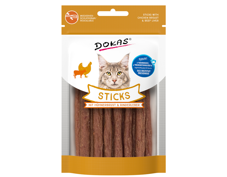 Dokas Cat Snack Sticks mit Hühnerbrust & Rinderleber 30 g 30 g