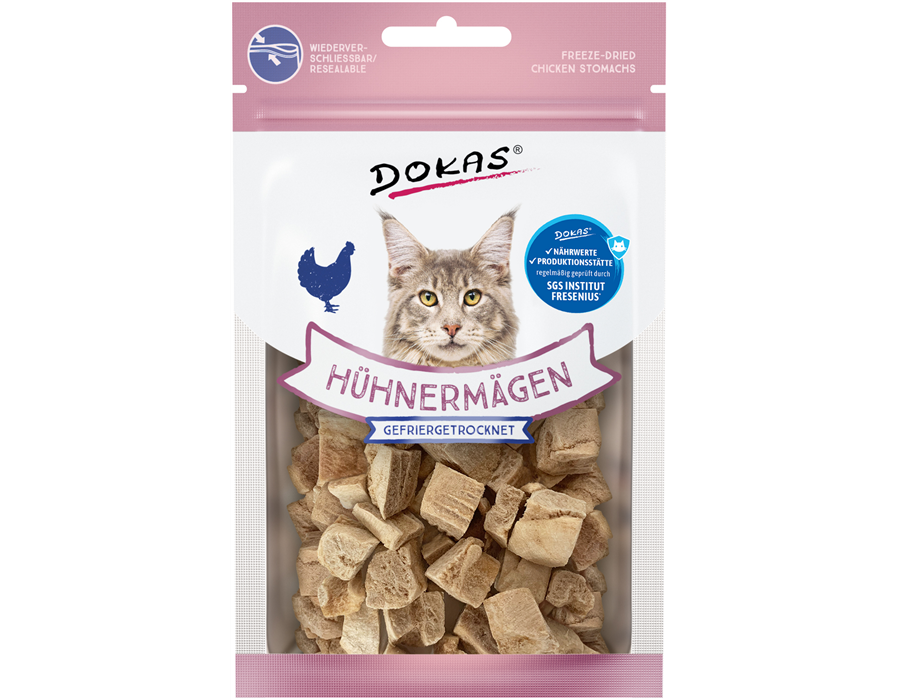 Dokas Cat Snack Hühnermägen gefriergetrocknet 12g 12 g