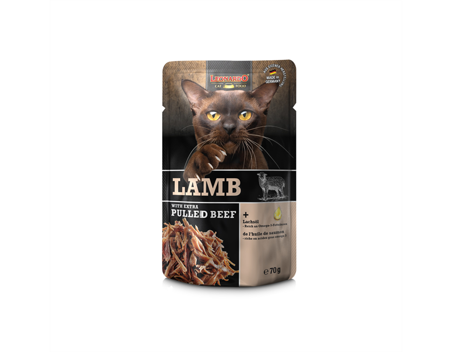 Bewital Cat Leonardo PB Lamb + extra pulled Beef 70g 85 g