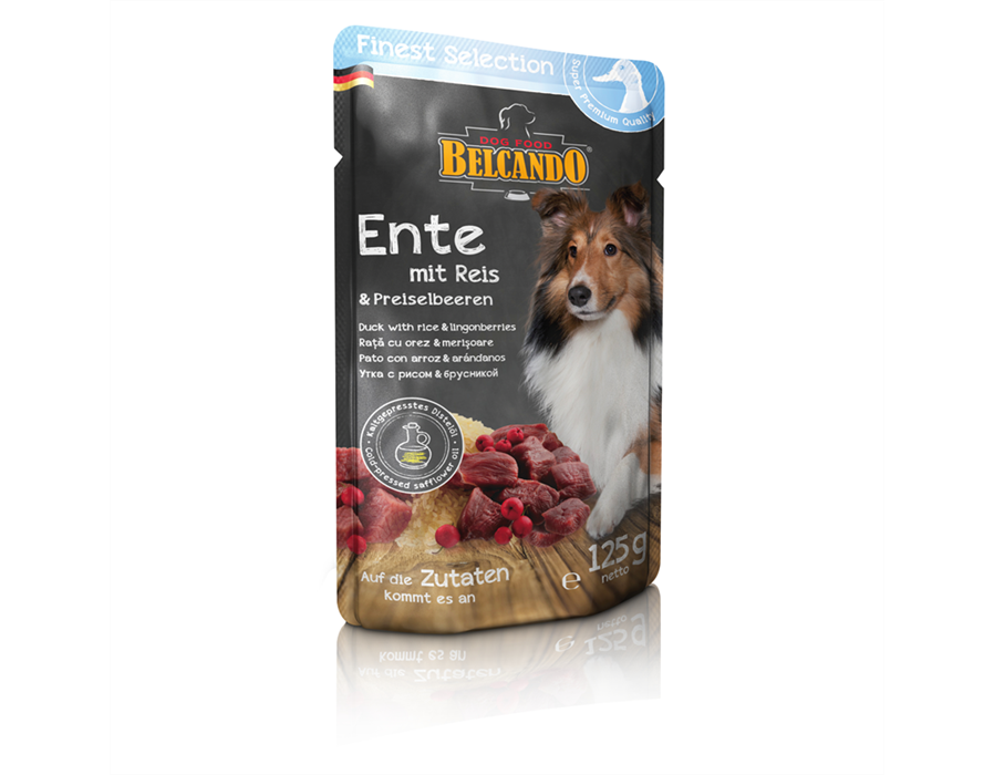 Bewital Dog BELCANDO Frischebeutel Ente mit Reis und Preiselbeeren 125 g
