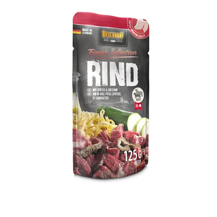 Bewital Dog BELCANDO Frischebeutel Rind und Spätzle mit Zucchini