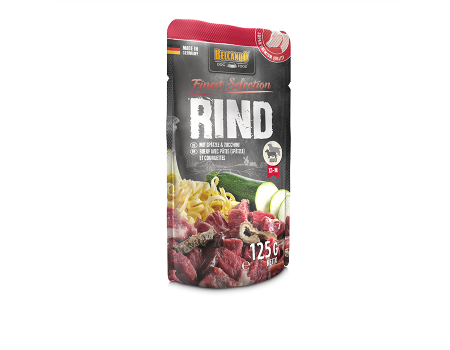 Bewital Dog BELCANDO Frischebeutel Rind und Spätzle mit Zucchini 125 g