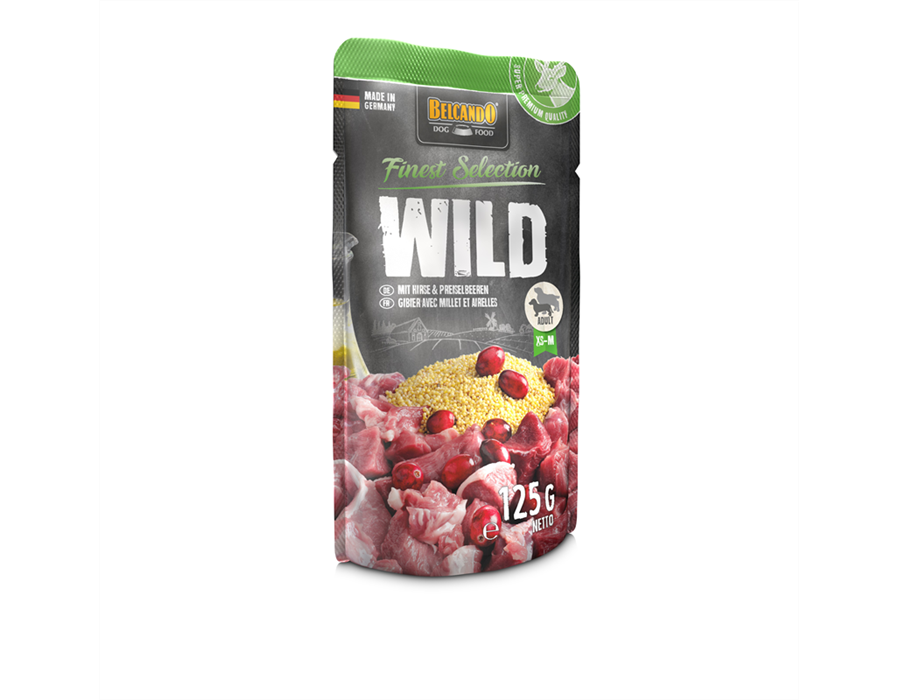 Bewital Dog BELCANDO Frischebeutel Wild mit Hirse und Preiselbeeren 125 g