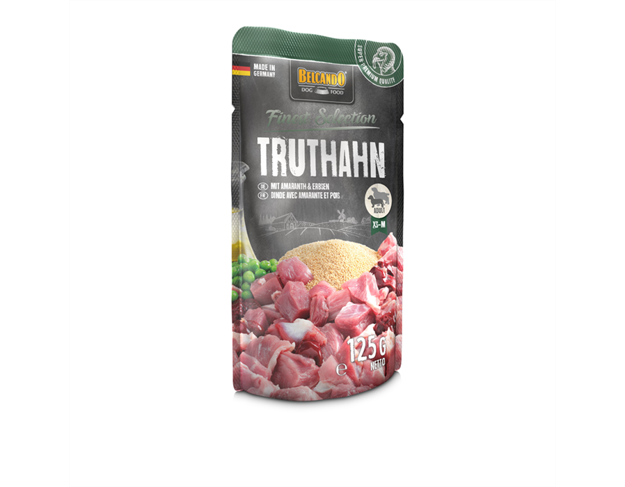 Bewital Dog BELCANDO Frischebeutel Truthahn mit Amaranth und Erbsen 125 g
