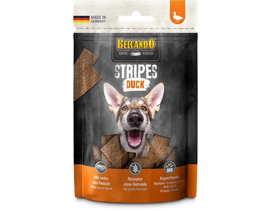 Bewital Dog BELCANDO Snack Stripes Duck 70 g