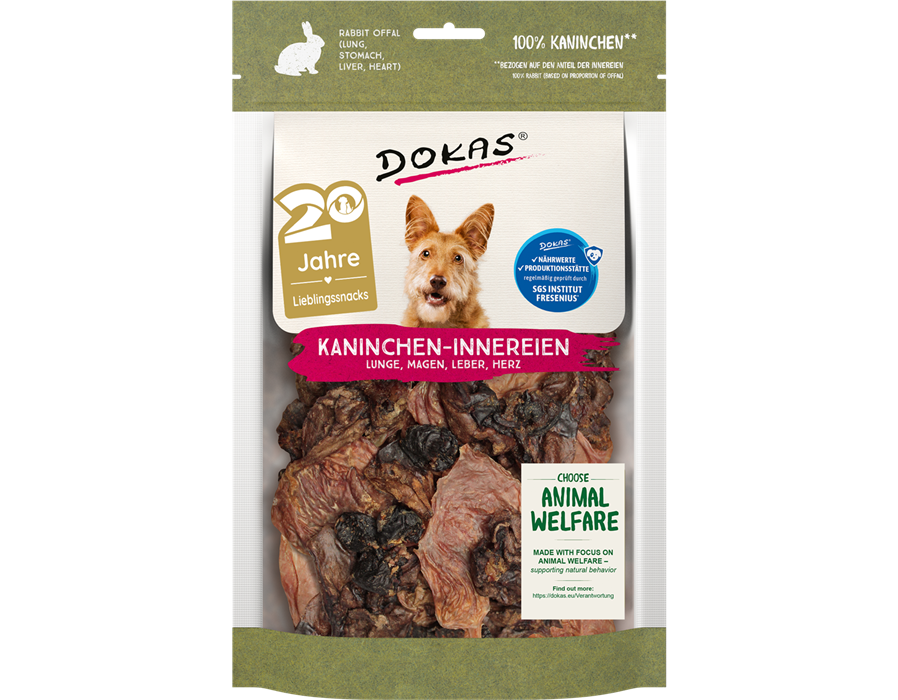 Dokas Dog Snack Kaninchen-Innereien (Herz, Lunge, Magen, Leber) 100 g 100 g