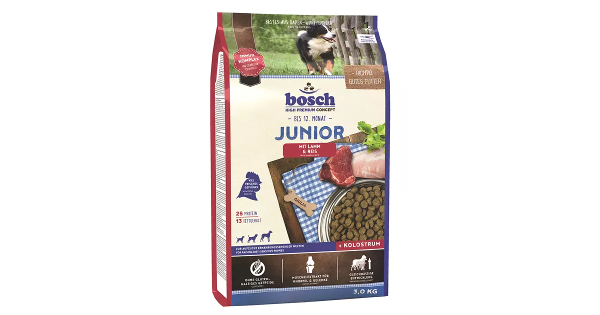 Bosch Dog Junior Lamm & Reis 3 kg, Aufzuchtfutter - NBB Fachmrkte fr Tier  + Garten GmbH